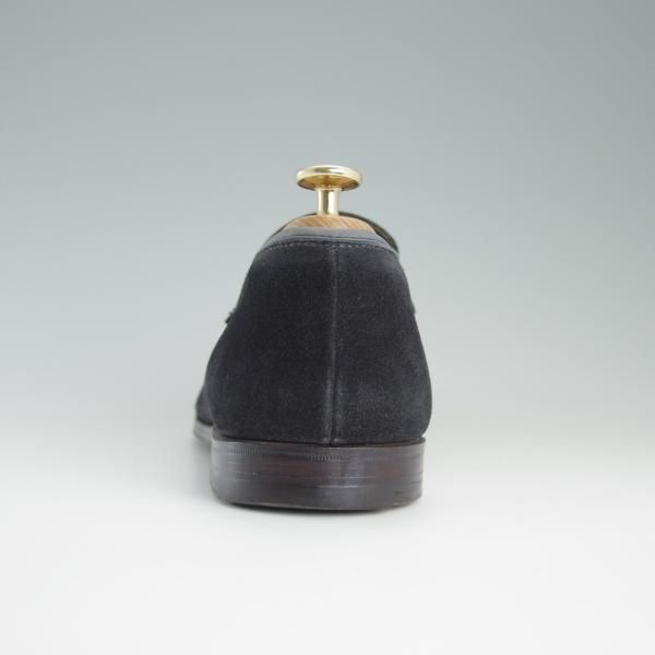 極上★クロケット&ジョーンズ 8.5E【★RICHMOND/リッチモンド】314ラスト/コインローファー/スエード/紺/メンズ/Crockett&Jones★d795