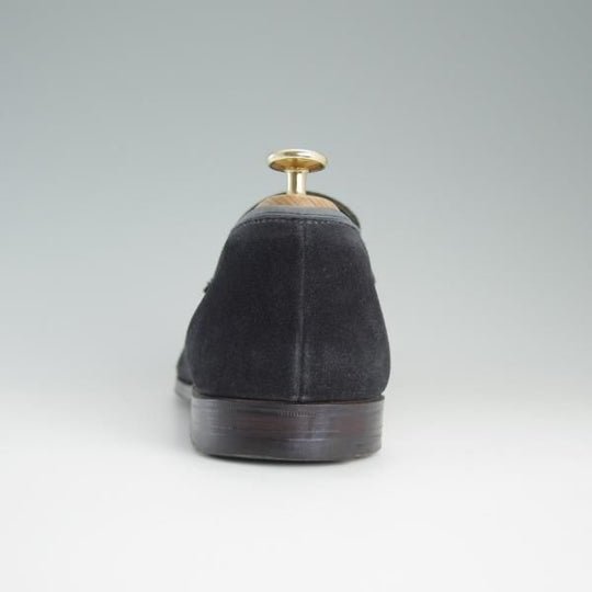 極上★クロケット&ジョーンズ 8.5E【★RICHMOND/リッチモンド】314ラスト/コインローファー/スエード/紺/メンズ/Crockett&Jones★d795