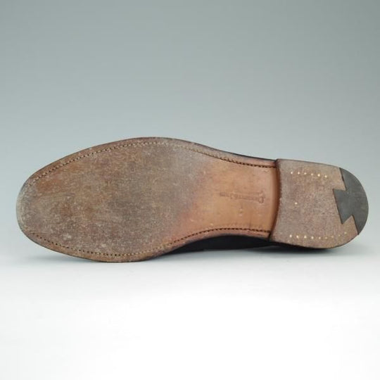 極上★クロケット&ジョーンズ 8.5E【★RICHMOND/リッチモンド】314ラスト/コインローファー/スエード/紺/メンズ/Crockett&Jones★d795