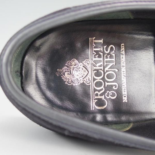 極上★クロケット&ジョーンズ 8.5E【★RICHMOND/リッチモンド】314ラスト/コインローファー/スエード/紺/メンズ/Crockett&Jones★d795