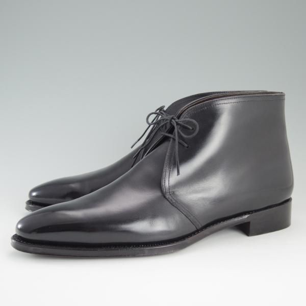 極美品★シェットランドフォックス SIZE 8【定価￥52,500-★ナイツブリッジ/3039SF】チャッカブーツ/黒/メンズ/SHETLAND FOX★d797