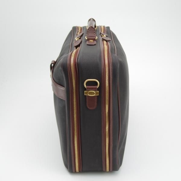 極上★ダンヒル/dunhill【貴重★オーバーナイトバッグ】ショルダー付/ブリーフケース/メンズ/ビジネス/バッグ/黒×茶★N5374