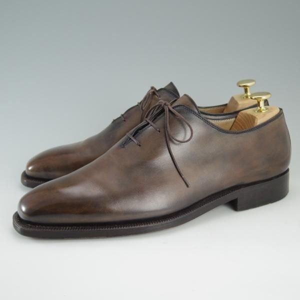 美品★(伊)ストール・マンテラッシ SIZE 42.5【貴重★ホールカット/プレーントゥ】カーフ/濃茶/メンズ/SUTOR MANTELLASSI★d811