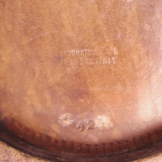 美品★(伊)ストール・マンテラッシ SIZE 42.5【貴重★ホールカット/プレーントゥ】カーフ/濃茶/メンズ/SUTOR MANTELLASSI★d811