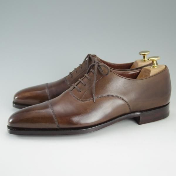 未使用★クロケット&ジョーンズ 7.5D【定価￥96,120-★ハンドグレードライン/WILTON】ストレートチップ/茶/カーフ/Crockett&Jones★d814