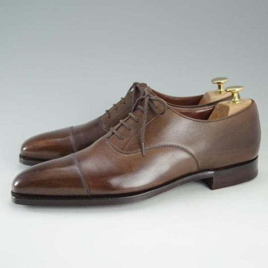 未使用★クロケット&ジョーンズ 7.5D【定価￥96,120-★ハンドグレードライン/WILTON】ストレートチップ/茶/カーフ/Crockett&Jones★d814