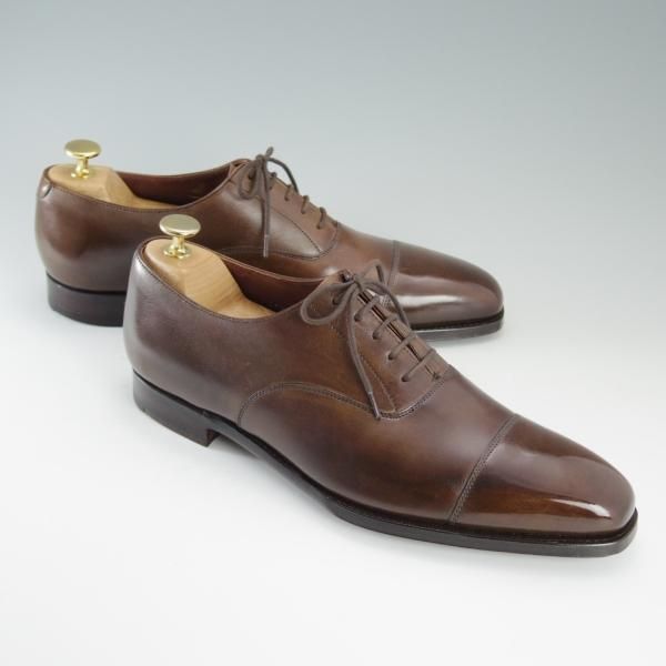 未使用★クロケット&ジョーンズ 7.5D【定価￥96,120-★ハンドグレードライン/WILTON】ストレートチップ/茶/カーフ/Crockett&Jones★d814