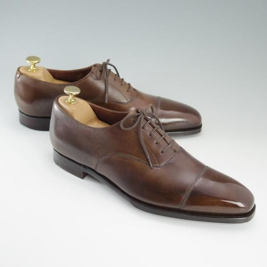 未使用★クロケット&ジョーンズ 7.5D【定価￥96,120-★ハンドグレードライン/WILTON】ストレートチップ/茶/カーフ/Crockett&Jones★d814