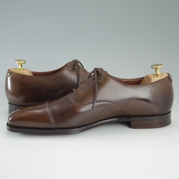 未使用★クロケット&ジョーンズ 7.5D【定価￥96,120-★ハンドグレードライン/WILTON】ストレートチップ/茶/カーフ/Crockett&Jones★d814