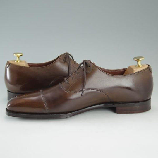 未使用★クロケット&ジョーンズ 7.5D【定価￥96,120-★ハンドグレードライン/WILTON】ストレートチップ/茶/カーフ/Crockett&Jones★d814