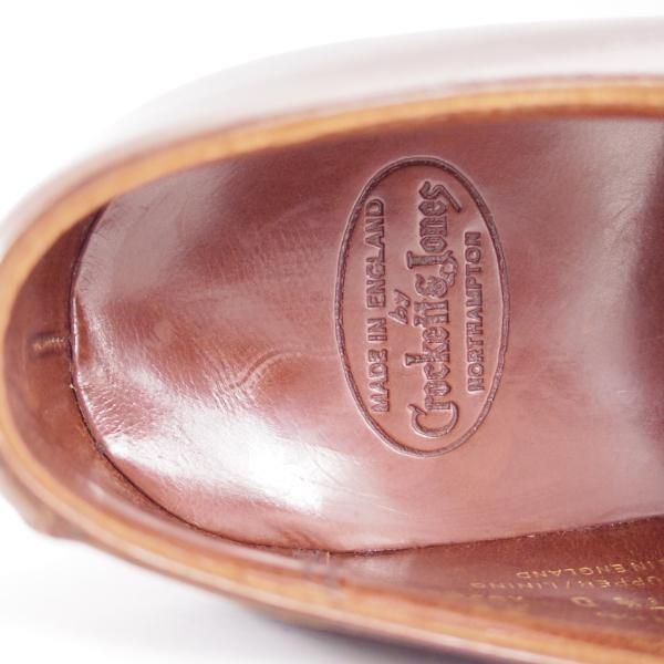 未使用★クロケット&ジョーンズ 7.5D【定価￥96,120-★ハンドグレードライン/WILTON】ストレートチップ/茶/カーフ/Crockett&Jones★d814
