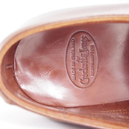 未使用★クロケット&ジョーンズ 7.5D【定価￥96,120-★ハンドグレードライン/WILTON】ストレートチップ/茶/カーフ/Crockett&Jones★d814