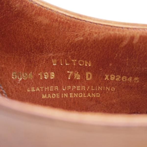 未使用★クロケット&ジョーンズ 7.5D【定価￥96,120-★ハンドグレードライン/WILTON】ストレートチップ/茶/カーフ/Crockett&Jones★d814