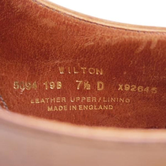 未使用★クロケット&ジョーンズ 7.5D【定価￥96,120-★ハンドグレードライン/WILTON】ストレートチップ/茶/カーフ/Crockett&Jones★d814