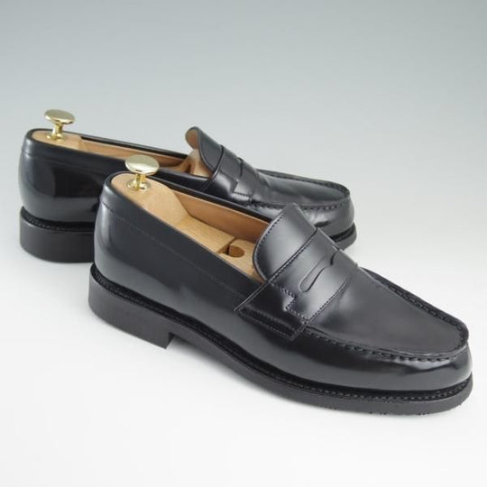 極美品★(英)アルフレッド・サージェント UK5.5【貴重★(仏)BOWEN別注/ボーウェン】コインローファー/黒/メンズ/Alfred Sargent★d828