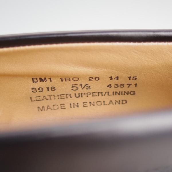 極美品★(英)アルフレッド・サージェント UK5.5【貴重★(仏)BOWEN別注/ボーウェン】コインローファー/黒/メンズ/Alfred Sargent★d828