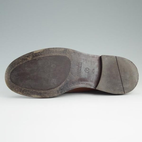 極上★(伊)ブルネロクチネリ SIZE 40.5【定価30万円以上★ブラウン/コードバン仕様】プレーントゥ/BRUNELLO CUCINELLI★d829