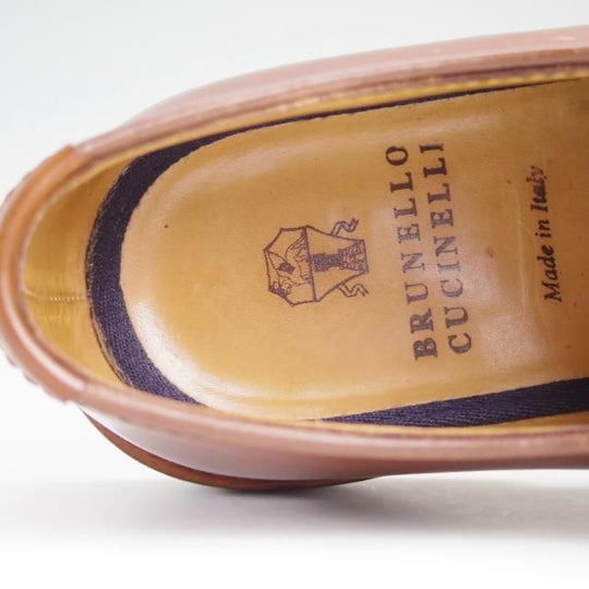 極上★(伊)ブルネロクチネリ SIZE 40.5【定価30万円以上★ブラウン/コードバン仕様】プレーントゥ/BRUNELLO CUCINELLI★d829