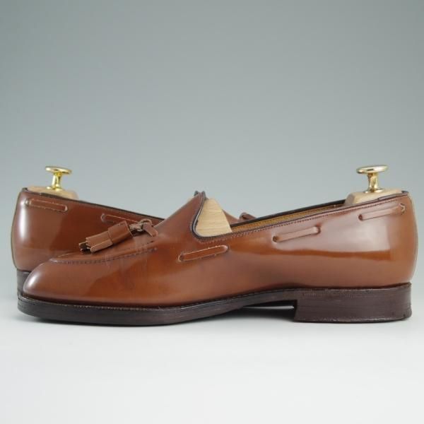 極上★チャーチ 75F/UK7.5【旧チャーチ★ブックバインダーカーフ/KEATS】3都市ロゴ/93ラスト/タッセルローファー/メンズ/Church's★d830