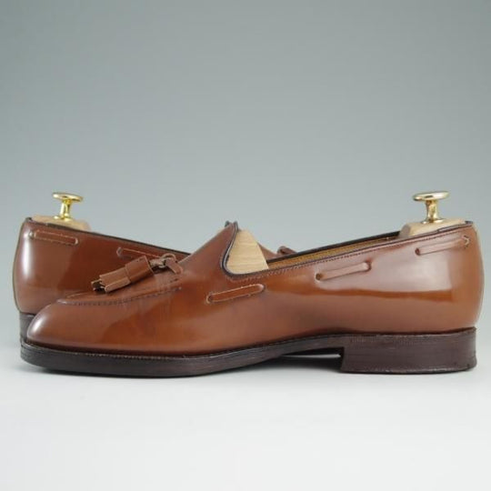 極上★チャーチ 75F/UK7.5【旧チャーチ★ブックバインダーカーフ/KEATS】3都市ロゴ/93ラスト/タッセルローファー/メンズ/Church's★d830