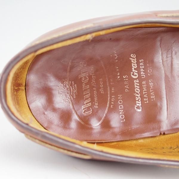 極上★チャーチ 75F/UK7.5【旧チャーチ★ブックバインダーカーフ/KEATS】3都市ロゴ/93ラスト/タッセルローファー/メンズ/Church's★d830