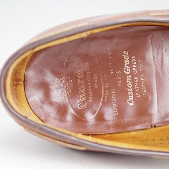 極上★チャーチ 75F/UK7.5【旧チャーチ★ブックバインダーカーフ/KEATS】3都市ロゴ/93ラスト/タッセルローファー/メンズ/Church's★d830