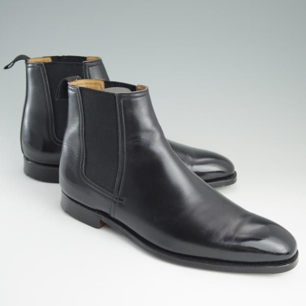★クロケット&ジョーンズ UK6.5/US7E【★(米)ラルフローレン別注/POLO Ralph Lauren】サイドゴアブーツ/カーフ/黒/メンズ/Crockett&Jones★d831