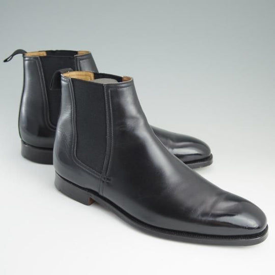 ★クロケット&ジョーンズ UK6.5/US7E【★(米)ラルフローレン別注/POLO Ralph Lauren】サイドゴアブーツ/カーフ/黒/メンズ/Crockett&Jones★d831