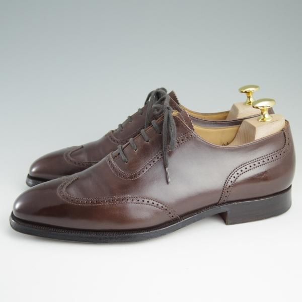 美品★クロケット&ジョーンズ 6.5E【貴重★(英)ジョージクレバリー別注/クォーターブローグ】茶/GEORGE CLEVERLEY/Crockett&Jones★d833