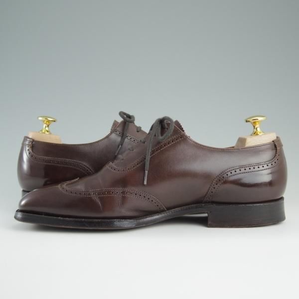 美品★クロケット&ジョーンズ 6.5E【貴重★(英)ジョージクレバリー別注/クォーターブローグ】茶/GEORGE CLEVERLEY/Crockett&Jones★d833