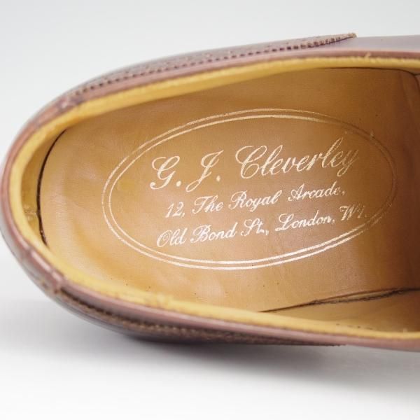 美品★クロケット&ジョーンズ 6.5E【貴重★(英)ジョージクレバリー別注/クォーターブローグ】茶/GEORGE CLEVERLEY/Crockett&Jones★d833