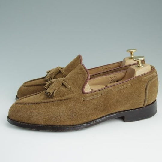 極上★トリッカーズ SIZE 8【★タッセルローファー/M7165】スリッポン/スエード/薄茶/メンズ/Tricker's★d834