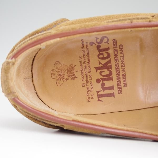 極上★トリッカーズ SIZE 8【★タッセルローファー/M7165】スリッポン/スエード/薄茶/メンズ/Tricker's★d834