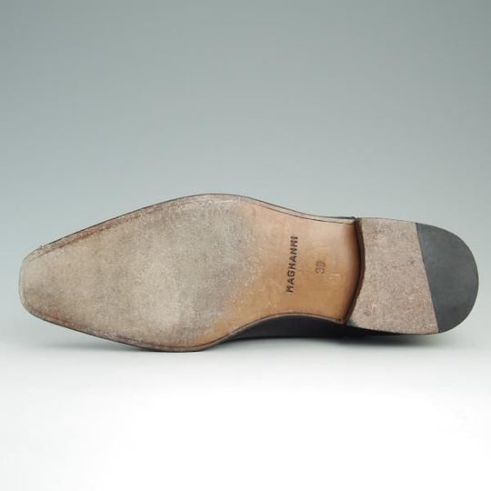 極美品★(スペイン製)マグナーニ SIZE 39【★ボロネーゼ製法/クォーターブローグ】12919/カーフ/紺/メンズ/MAGNANNI★d836
