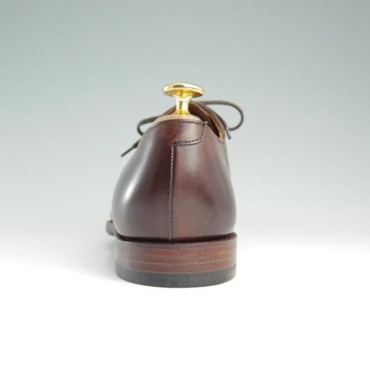 未使用★(英)グレンソン SIZE 5.5程度【最上級★マスターピース/特別オーダー品】プレーントゥ/Vフロント/カーフ/茶/GRENSON★d839