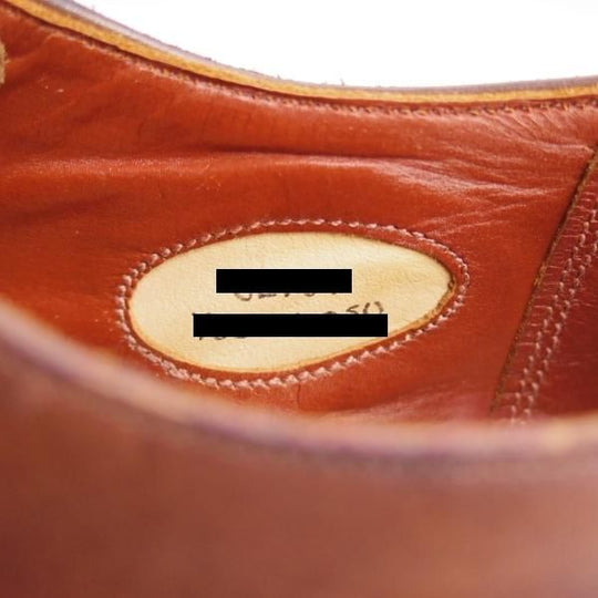 未使用★(英)グレンソン SIZE 5.5程度【最上級★マスターピース/特別オーダー品】プレーントゥ/Vフロント/カーフ/茶/GRENSON★d839