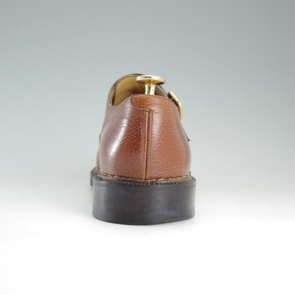 極上★(伊)エンツォ・ボナフェ SIZE 6.5【上級★ノルベジェーゼ製法/サイドモンク】グレインレザー/茶/メンズ/Enzo Bonafe★d841