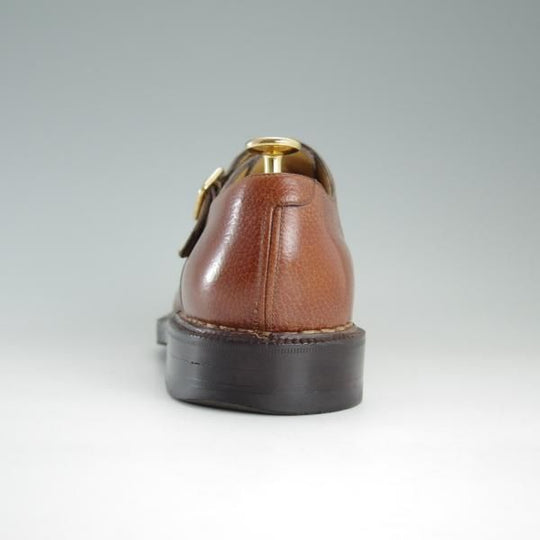 極上★(伊)エンツォ・ボナフェ SIZE 6.5【上級★ノルベジェーゼ製法/サイドモンク】グレインレザー/茶/メンズ/Enzo Bonafe★d841