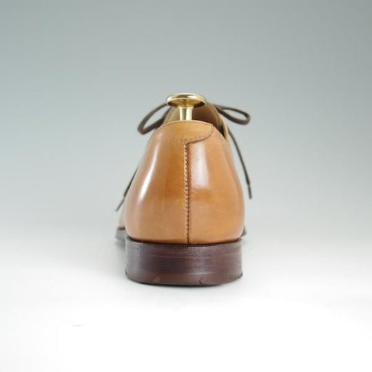 美品★クロケット&ジョーンズ 6E【貴重★360ラスト/トレーディングポスト別注/CRAWLEY】プレーントゥ/カーフ/薄茶/Crockett&Jones★d842