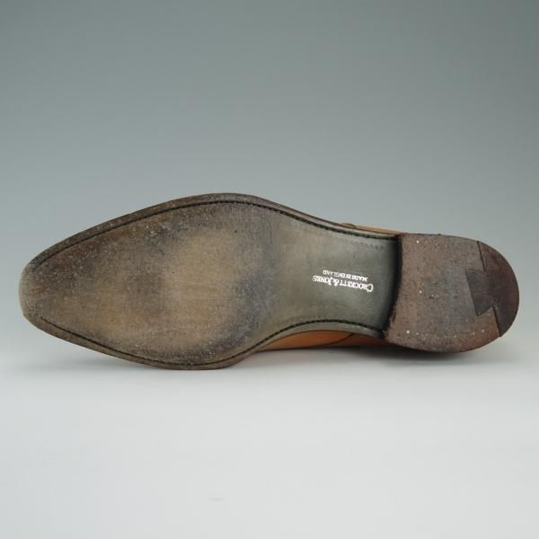 美品★クロケット&ジョーンズ 6E【貴重★360ラスト/トレーディングポスト別注/CRAWLEY】プレーントゥ/カーフ/薄茶/Crockett&Jones★d842