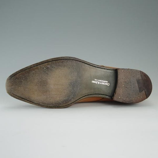 美品★クロケット&ジョーンズ 6E【貴重★360ラスト/トレーディングポスト別注/CRAWLEY】プレーントゥ/カーフ/薄茶/Crockett&Jones★d842