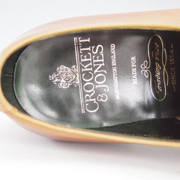 美品★クロケット&ジョーンズ 6E【貴重★360ラスト/トレーディングポスト別注/CRAWLEY】プレーントゥ/カーフ/薄茶/Crockett&Jones★d842