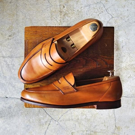 極上★クロケット&ジョーンズ 8.5E【★(英)ポールスミス別注/Paul Smith】コインローファー/カーフ/茶/メンズ/Crockett&Jones★d845