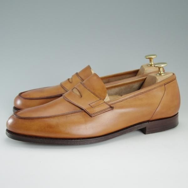 極上★クロケット&ジョーンズ 8.5E【★(英)ポールスミス別注/Paul Smith】コインローファー/カーフ/茶/メンズ/Crockett&Jones★d845