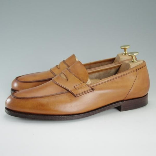 極上★クロケット&ジョーンズ 8.5E【★(英)ポールスミス別注/Paul Smith】コインローファー/カーフ/茶/メンズ/Crockett&Jones★d845