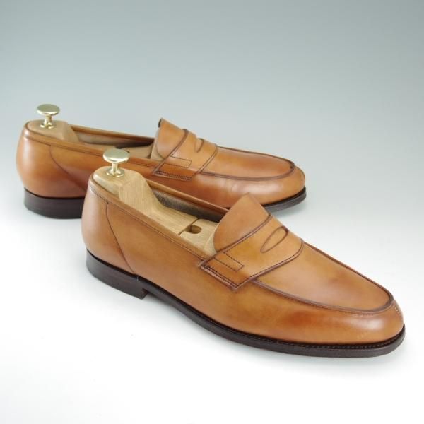 極上★クロケット&ジョーンズ 8.5E【★(英)ポールスミス別注/Paul Smith】コインローファー/カーフ/茶/メンズ/Crockett&Jones★d845