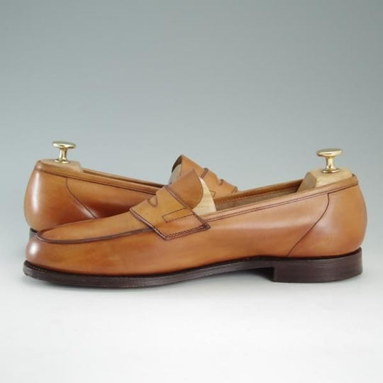 極上★クロケット&ジョーンズ 8.5E【★(英)ポールスミス別注/Paul Smith】コインローファー/カーフ/茶/メンズ/Crockett&Jones★d845