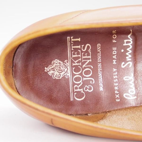 極上★クロケット&ジョーンズ 8.5E【★(英)ポールスミス別注/Paul Smith】コインローファー/カーフ/茶/メンズ/Crockett&Jones★d845