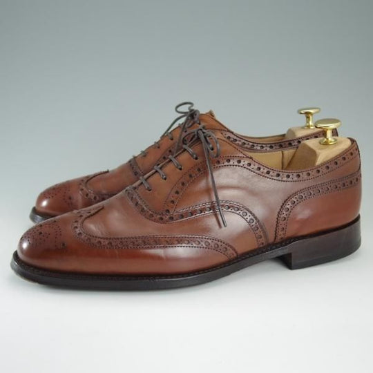 ★チャーチ 75F/UK7.5【定番★チェットウィンド/CHETWYND】173ラスト/5都市ロゴ/フルブローグ/ネバダカーフ/茶/メンズ/Church's★d847