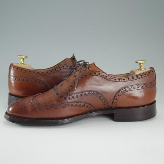 ★チャーチ 75F/UK7.5【定番★チェットウィンド/CHETWYND】173ラスト/5都市ロゴ/フルブローグ/ネバダカーフ/茶/メンズ/Church's★d847